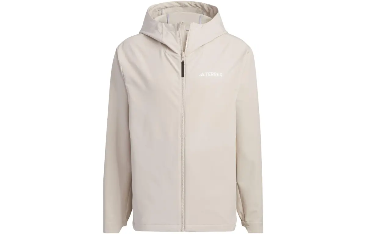 Adidas Jackets Men's Light Khaki Hooded (Non-detachable) Moderate Straight Fit