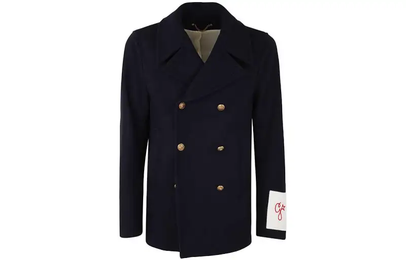 【Previous Season】logo-patch double-breasted jacket
