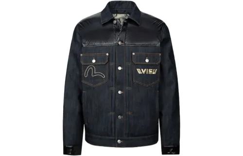 EVISU AW23 Down Jacket Men's Denim Blue