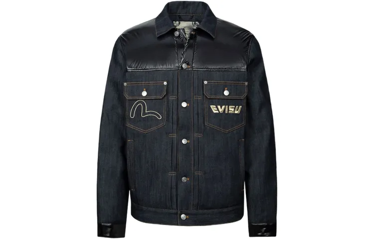 EVISU AW23 Down Jacket Men's Denim Blue
