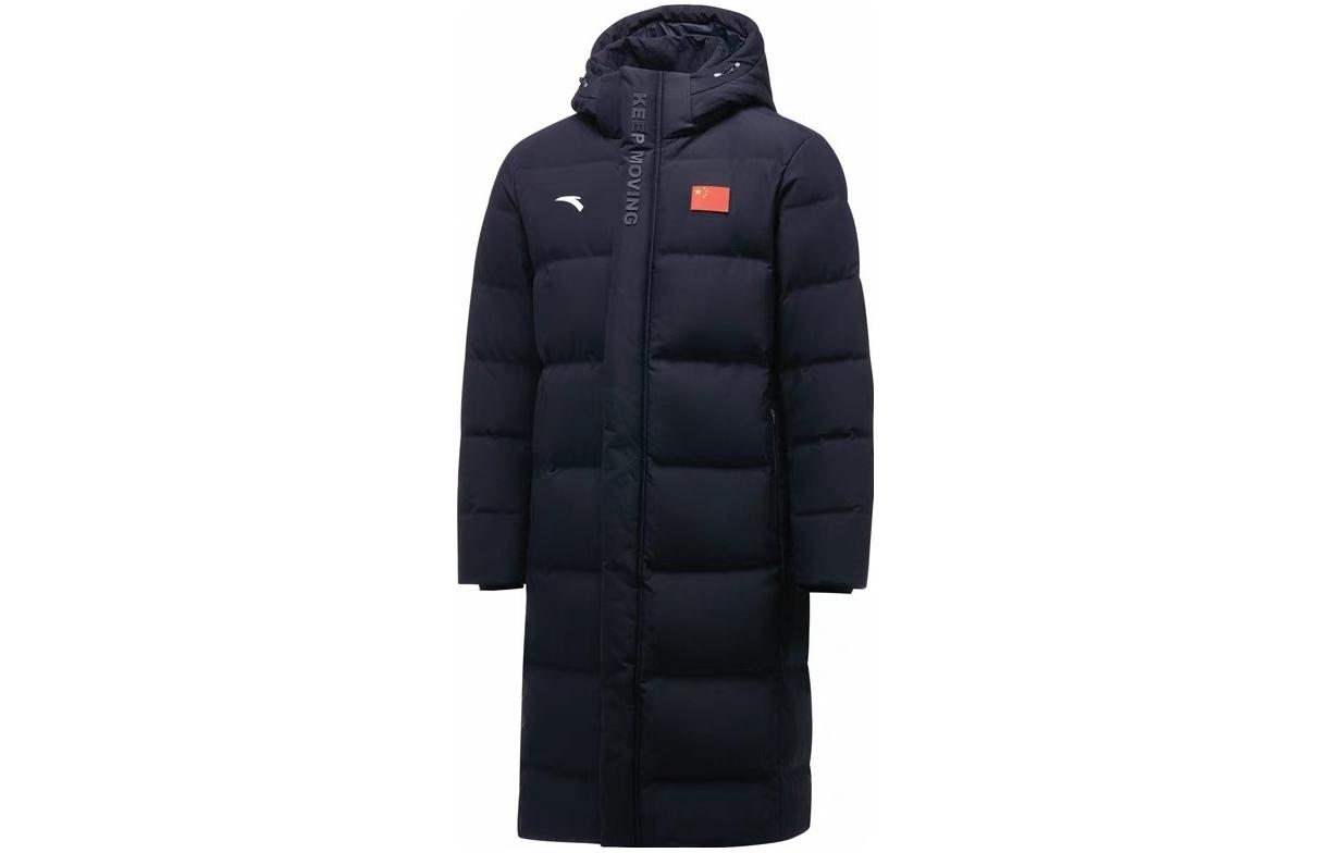 Long-sleeve with hood for leisure, black down jacket for men and women, with your logo imprint