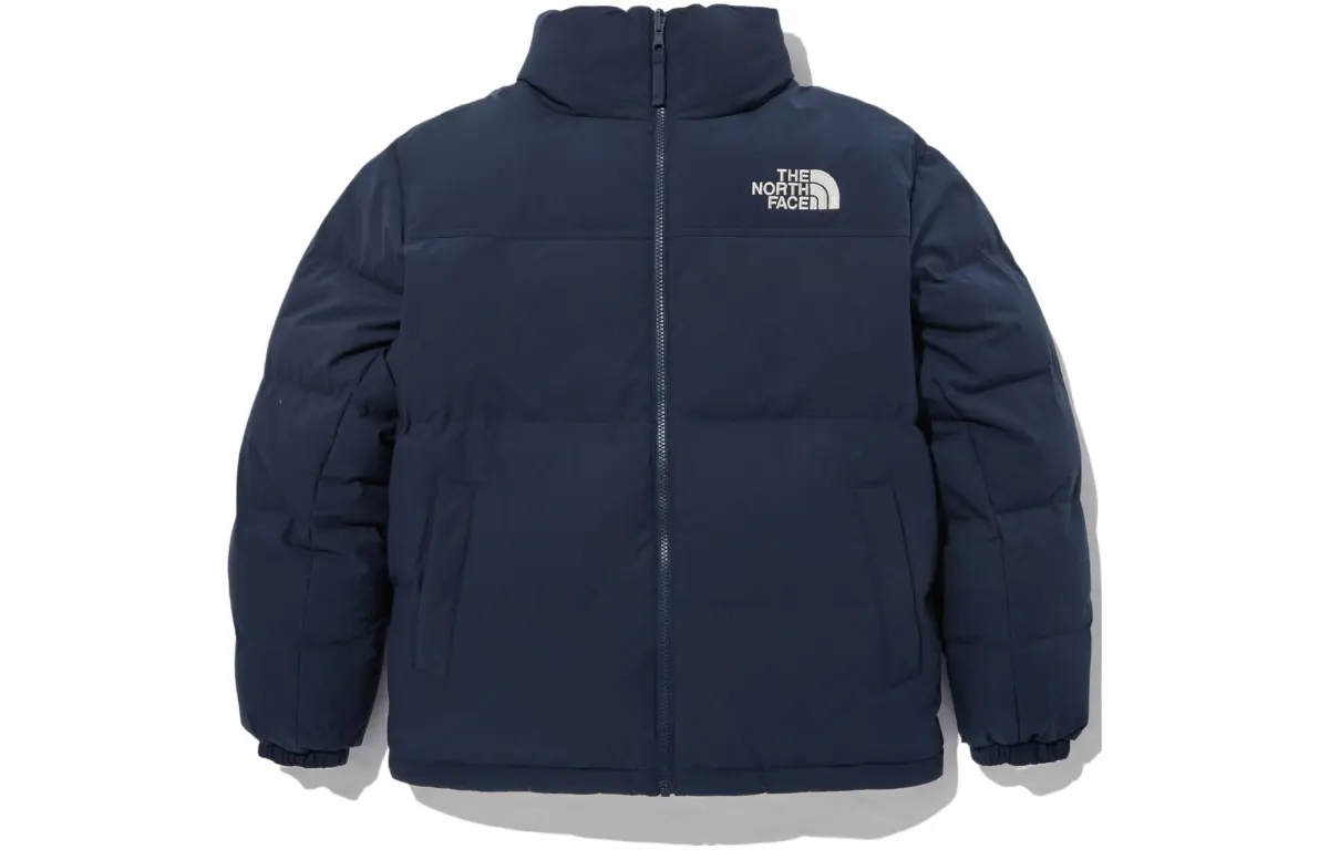 THE NORTH FACE Down Jackets Unisex Blue/White Stand Collar Thickened Other