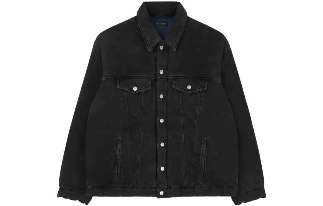 Balenciaga Denim Jacket Loose Fit Men's Black