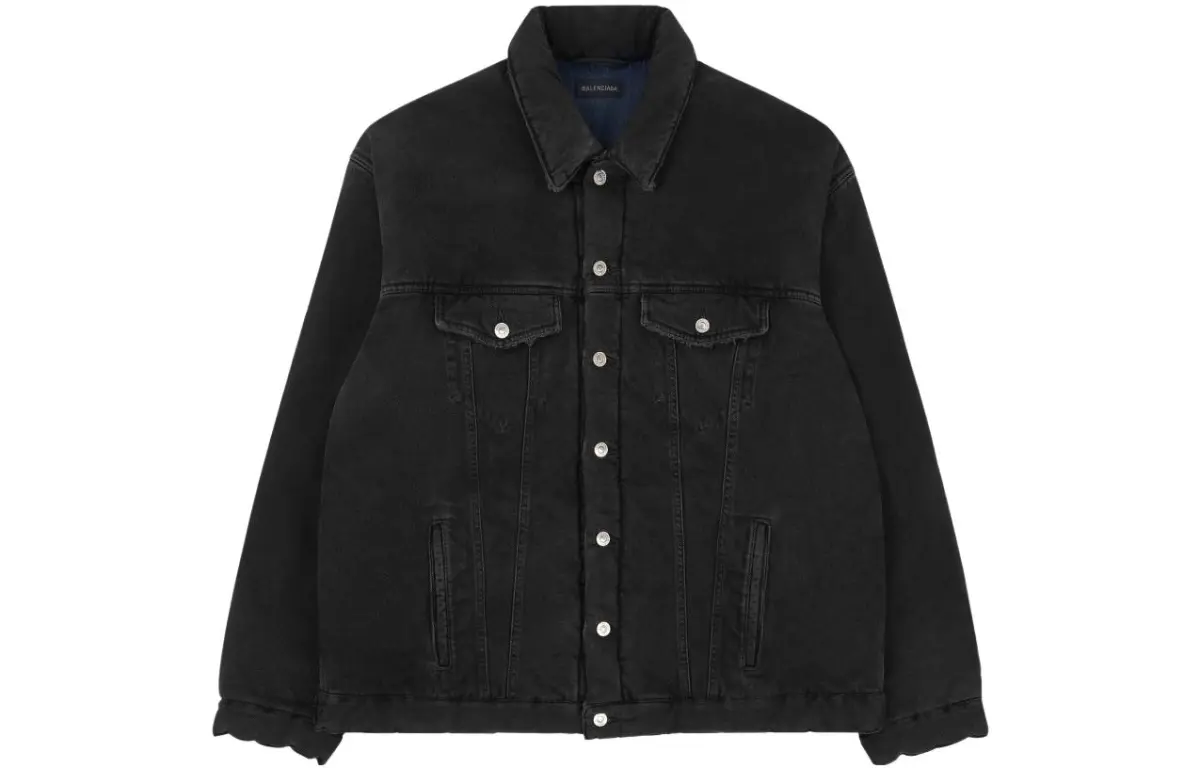 Balenciaga Denim Jacket Loose Fit Men's Black