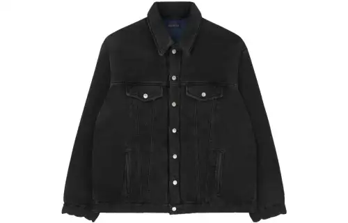 Balenciaga Denim Jacket Loose Fit Men's Black