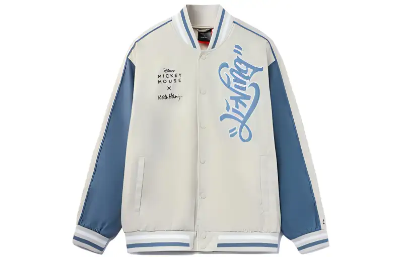 Li Ning X Disney Baseball Jerseys Men's White Baseball Collar Moderate Straight Fit