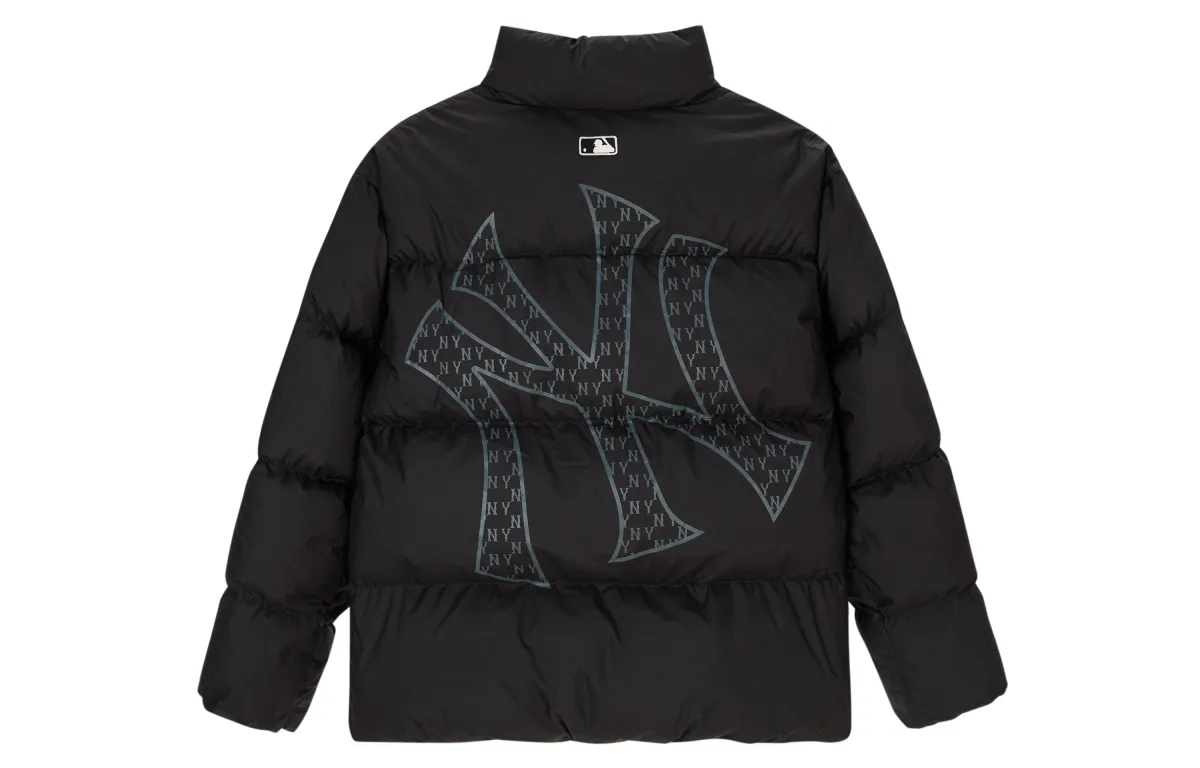 MLB New York Yankees Down Jackets Unisex Black Stand Collar Thickened Puffer Jacket