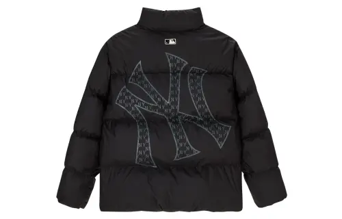 MLB New York Yankees Down Jackets Unisex Black Stand Collar Thickened Puffer Jacket