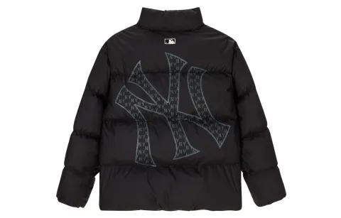 MLB New York Yankees Down Jackets Unisex Black Stand Collar Thickened Puffer Jacket