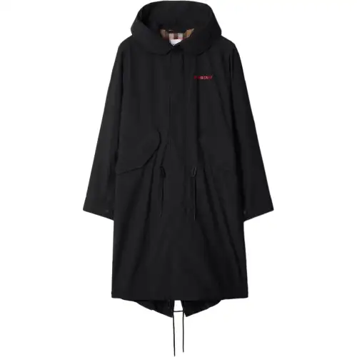 Burberry Coats Men's Black Hooded Moderate