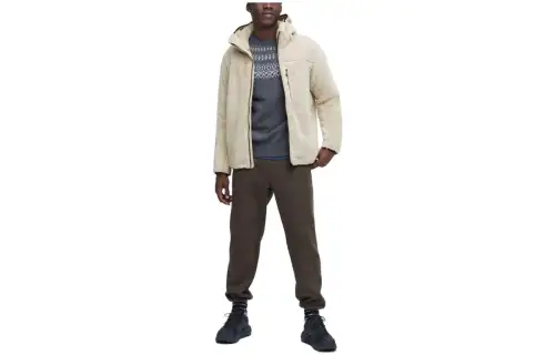 UNIQLO Velvet Jackets Men's Ecru Hooded Non Detachable Moderate