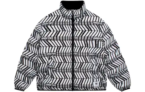 Li Ning Down Jacket Men's Black White All Over Print