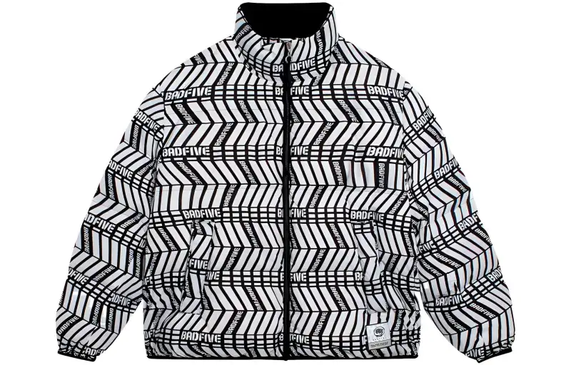 Li Ning Down Jacket Men's Black White All Over Print