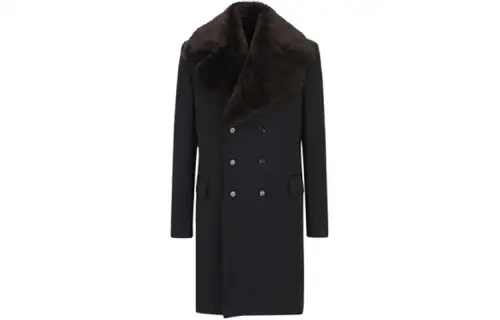 Bottega Veneta Coats Men's Black Lapel Moderate Straight Fit