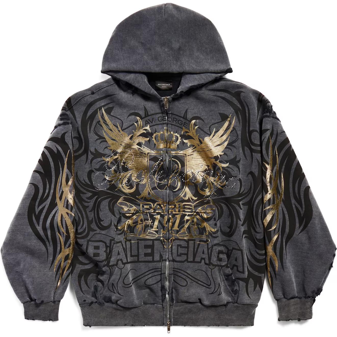 Balenciaga Logo Detailed Zip-Up Jacket