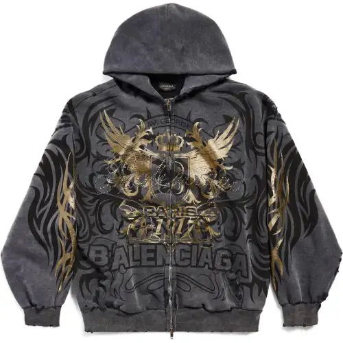 Balenciaga Logo Detailed Zip-Up Jacket