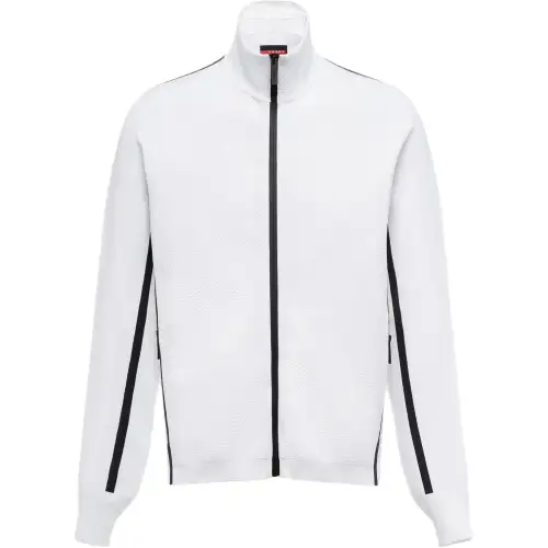 PRADA Pre Owned Zip up Panelled Sweatshirt