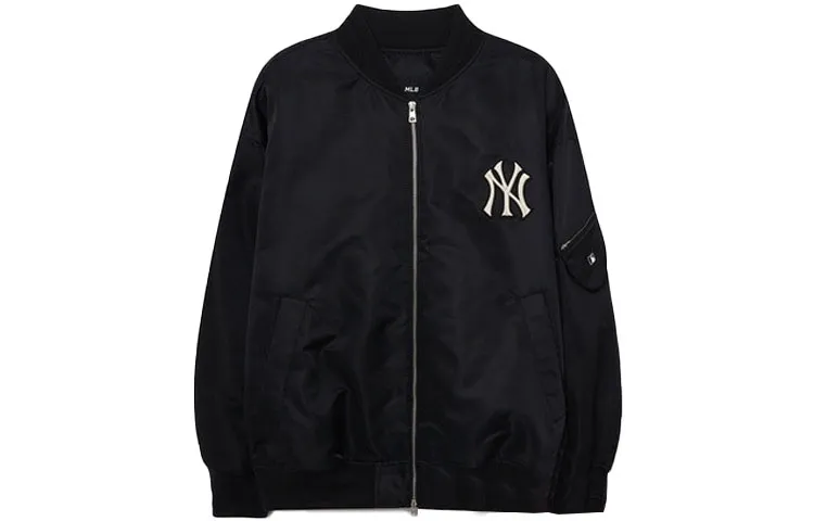 MLB New York Yankees Puffer Jackets Unisex Black Baseball Collar Moderate