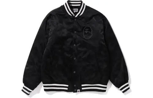Bape Tonal Solid Camo Padded Varsity Jacket