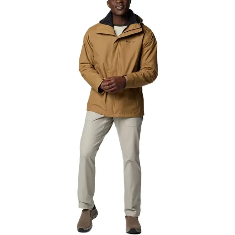 Columbia Waterproof And Windproof To Keep Warm Windbreaker Jacket Men's Khaki