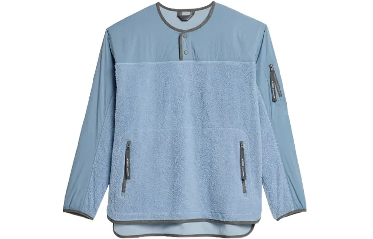 Adidas X And Wander Velvet Jackets Men's Blue Crew Neck Moderate