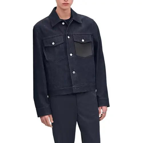 HERMES SS25 Denim Jacket Men's Marine Blue