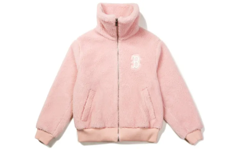 MLB Velvet Jackets Unisex Pink Lapel Moderate Straight Fit