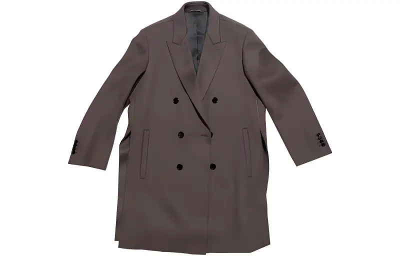 DIOR Coats Men's Dark Brown Lapel Moderate Straight Fit