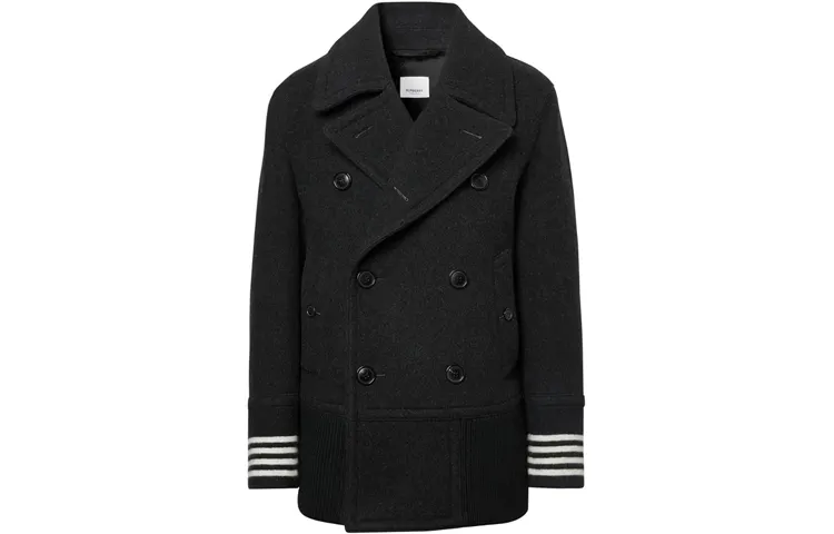 Burberry Coats Men's Black Lapel Moderate