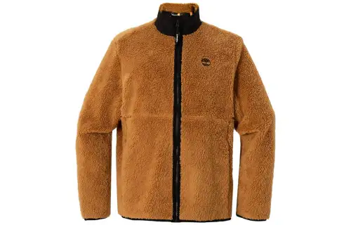 Timberland Velvet Jackets Men's Brown Stand Collar Moderate