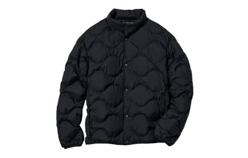 UNIQLO Down Jackets Men's Black Stand Collar Moderate