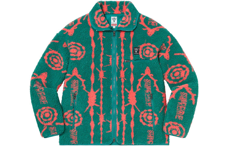 Куртка Supreme x south2 west8 fleece jacket SS21 (разноцветный) — фото 3