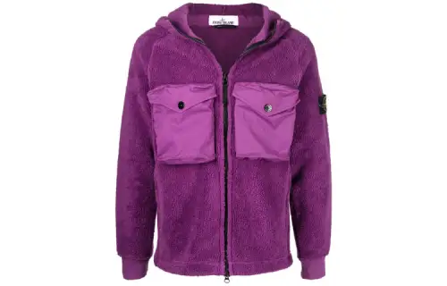 STONE ISLAND FW21 Velvet feel Coat Men's Purple