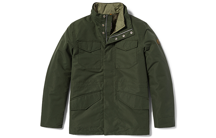 Timberland Puffer Jackets Men's Luggage Bag Green Stand Collar Moderate Other