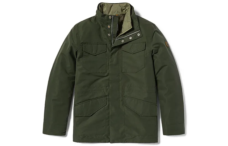 Timberland Puffer Jackets Men's Luggage Bag Green Stand Collar Moderate Other