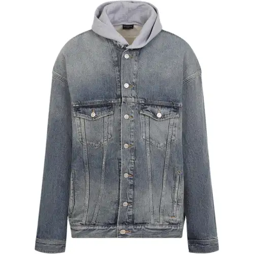 Balenciaga Logo Printed Hooded Jacket