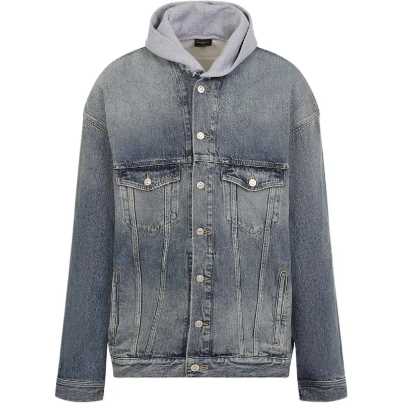 Balenciaga Logo Printed Hooded Jacket