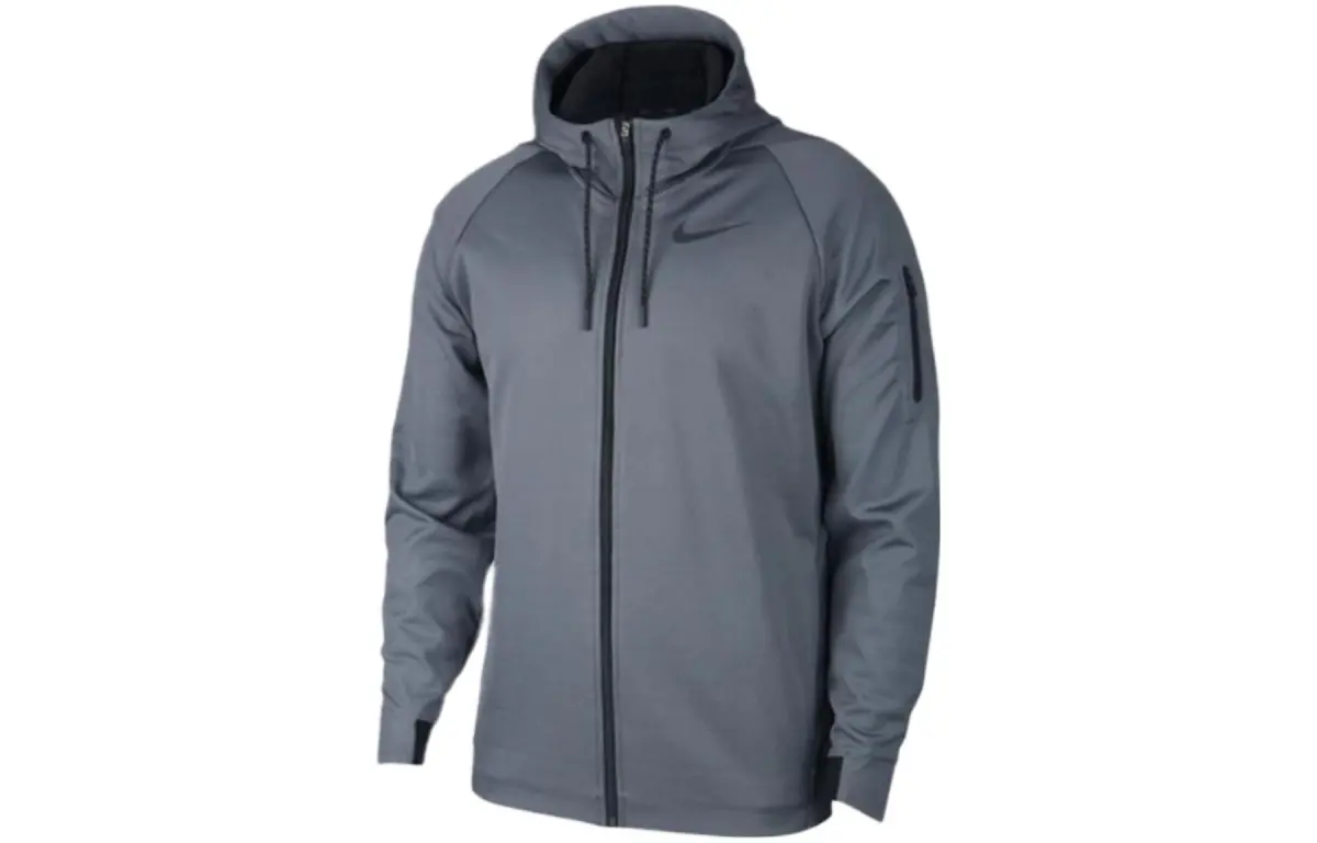 Nike Jackets Men's Gray Hooded (Non-detachable) Moderate Straight Fit