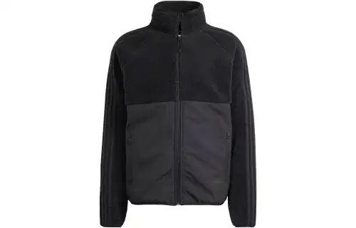 Adidas Originals Polar Fleece Full Zip Top Velvet feel Coat Men's Black