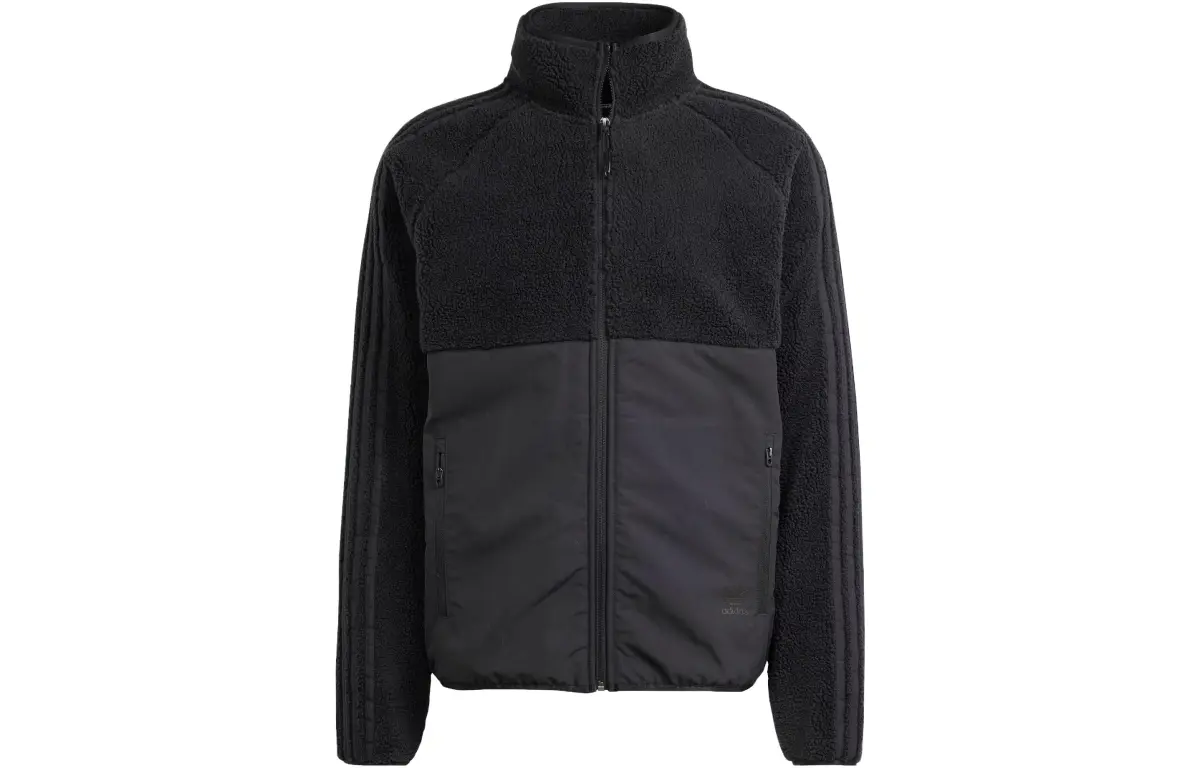 Adidas Originals Polar Fleece Full Zip Top Velvet feel Coat Men's Black