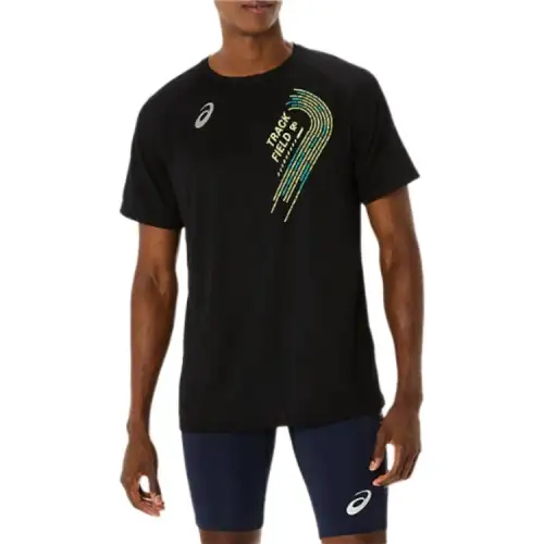 ASICS T Shirts Men's Black Crew Neck