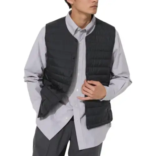 UNIQLO Vests Men's Black Crew Neck Moderate Other