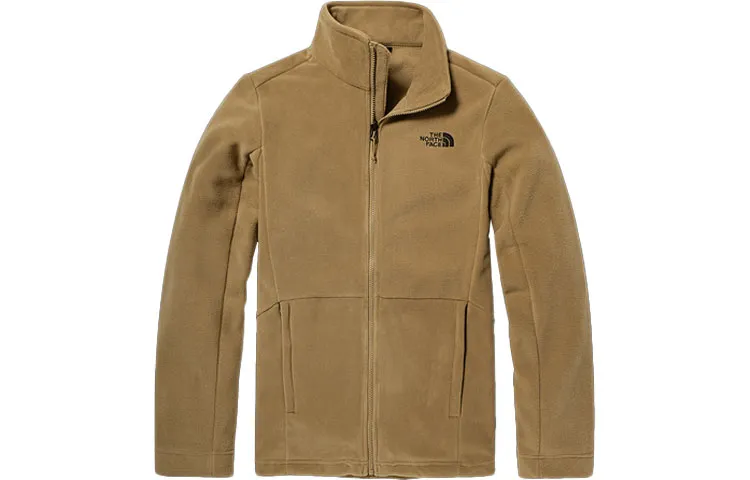 THE NORTH FACE Velvet Jackets Men's Khaki Stand Collar Thickened