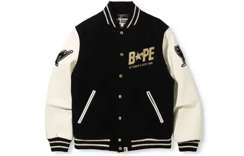A BATHING APE Baseball Jacket Unisex Black