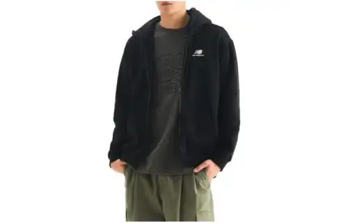 New Balance Jackets Men's Black Hooded Moderate Other