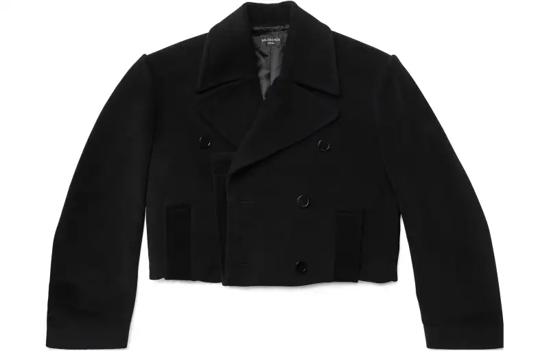【Previous Season】cropped double-breasted cashmere coat