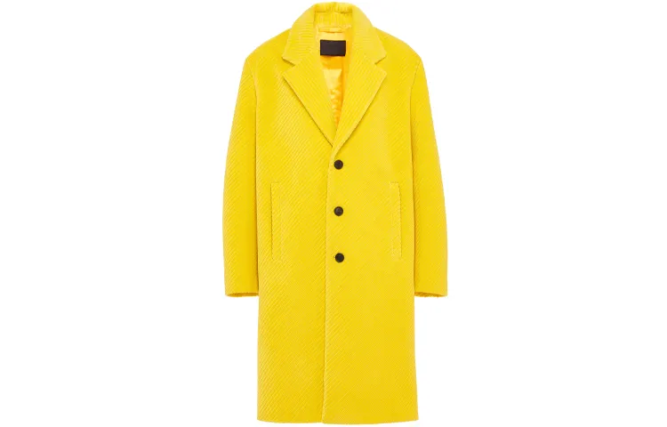 PRADA Coats Men's Yellow Lapel Moderate