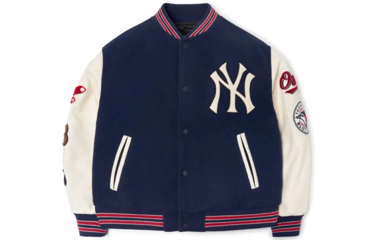 MLB Baseball Jacket Unisex Blue White