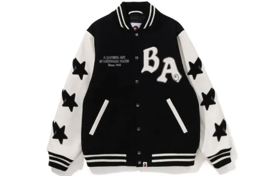 Bape A BATHING APE Relaxed Fit Varsity Jacket