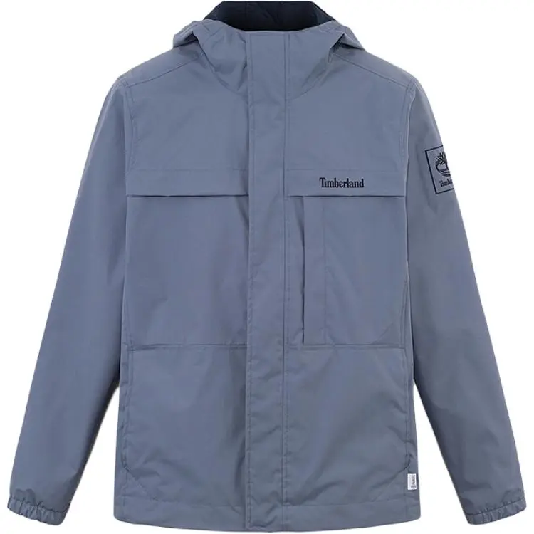 Timberland Outdoor Hiking Waterproof, Windproof, And Water Repellent Windbreaker Jacket Men's Medium Blue